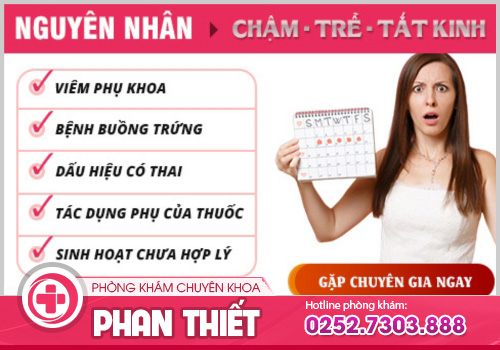 trễ kinh và ra dịch màu hồng